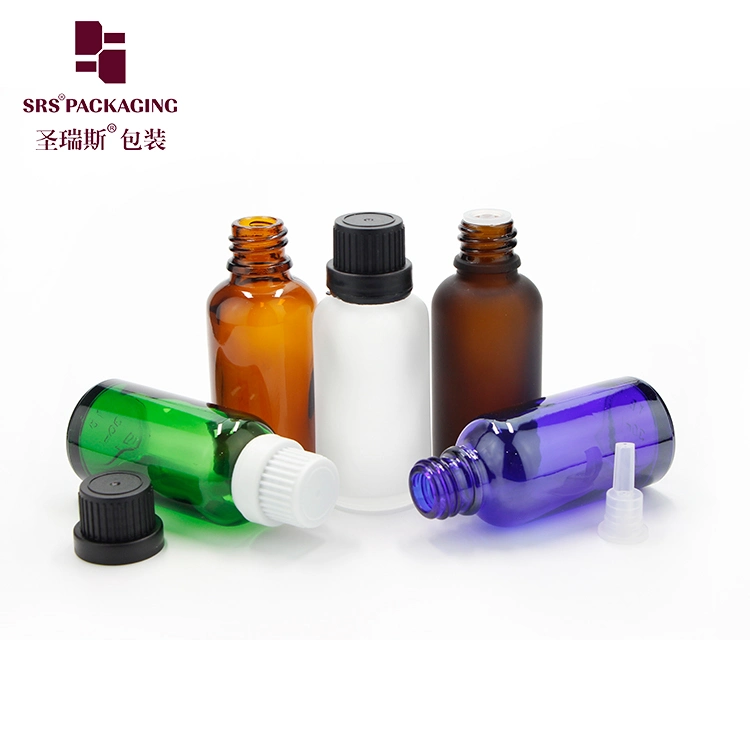 Wholesale 1oz 2oz 4oz Boston Amber/Clear/Green/Frost Essential Oil Perfume Bottle Amber Plastic Pill Bottle Childproof Cap Child proof Cap Dropper Glass Bottle