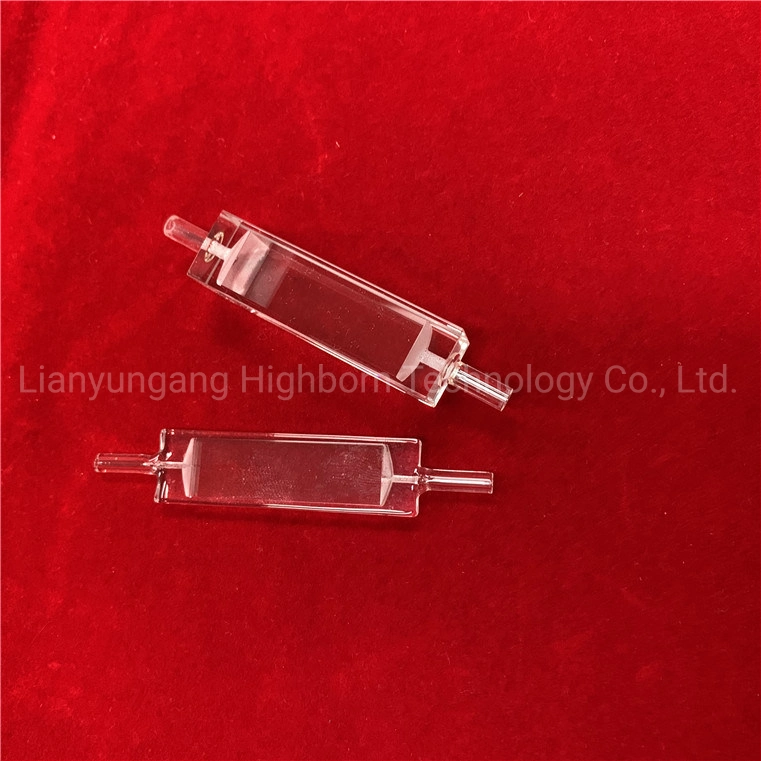 Transparent Optical Medical Circulation Pool Fluorescence Spectroscopy Cubic Quartz Flow Cell Glass Cuvette for Analyzer