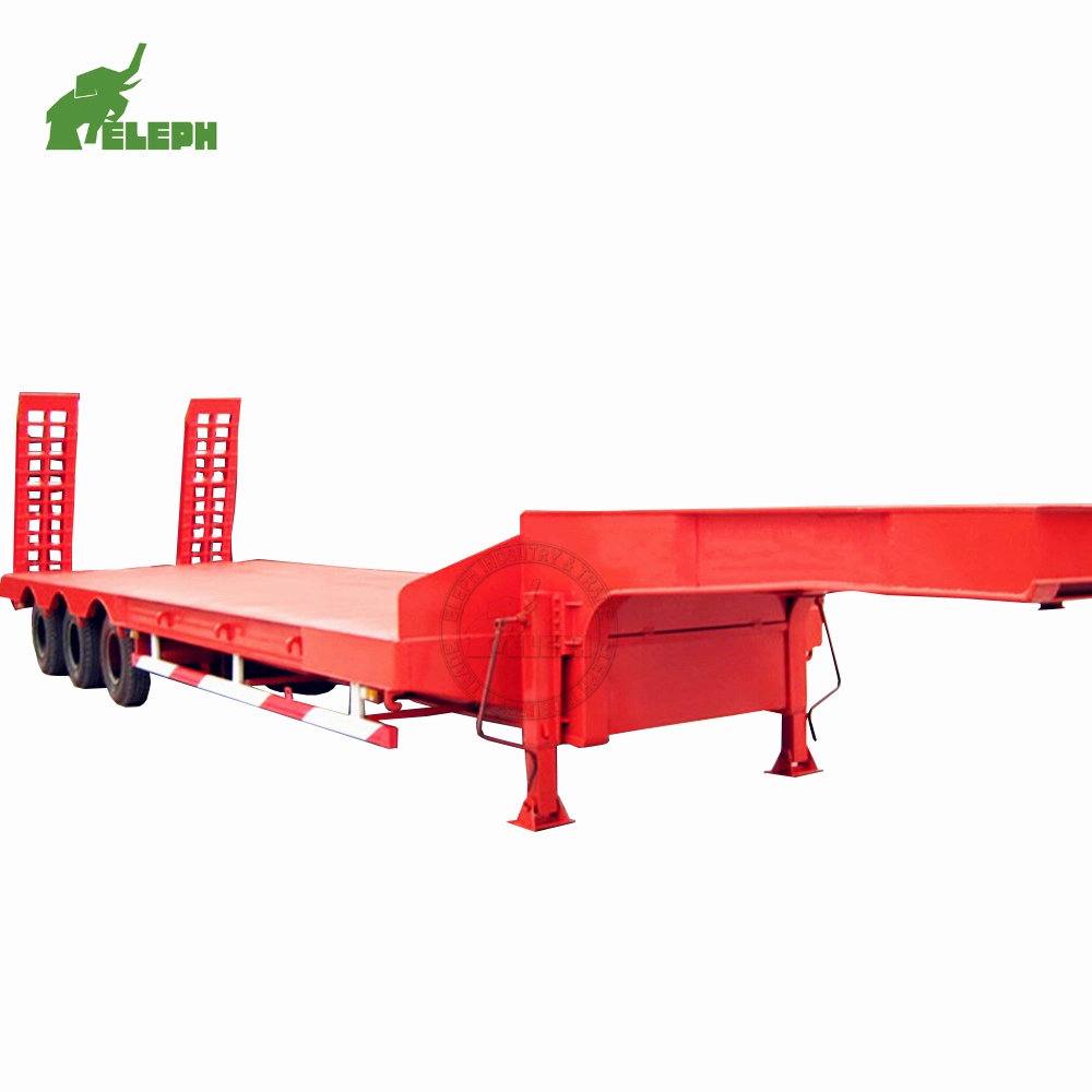 2/3/4 Axles 50/60/80/100 Tons Low Bed Lowbed Lowboy Loader Drop Deck Heavy Duty Dolly Semi Trailer