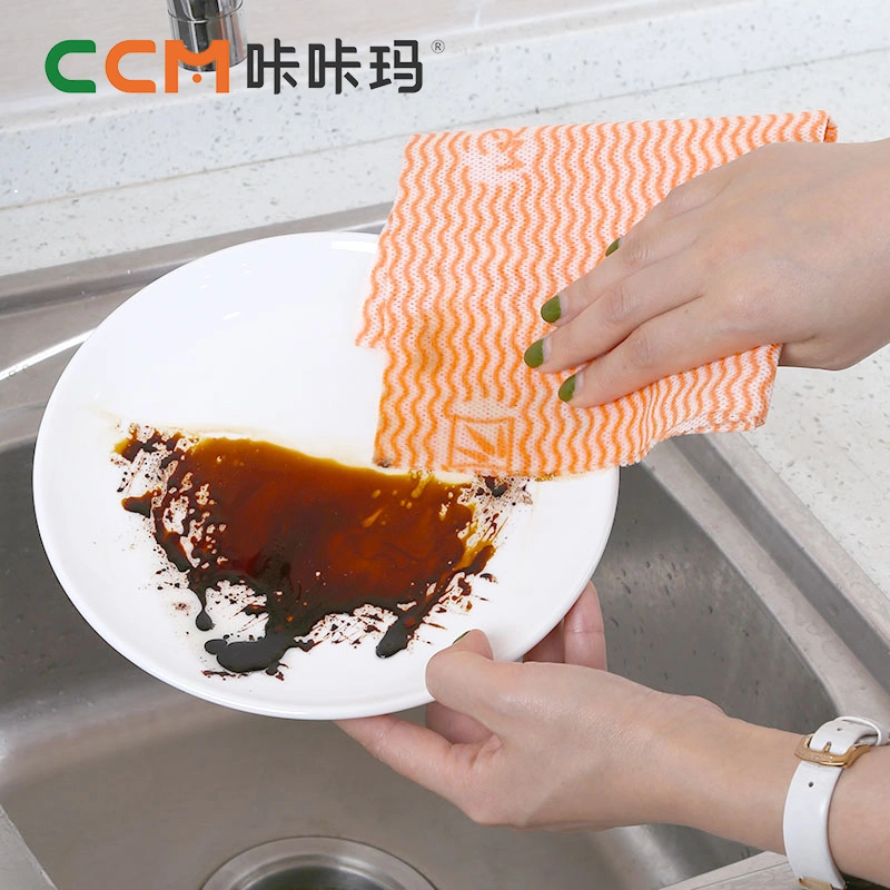 Factory Supply Eco Friendly Reusable Household Spunlace Nonwoven Fabric Disposable Kitchen Cleaning Cloths