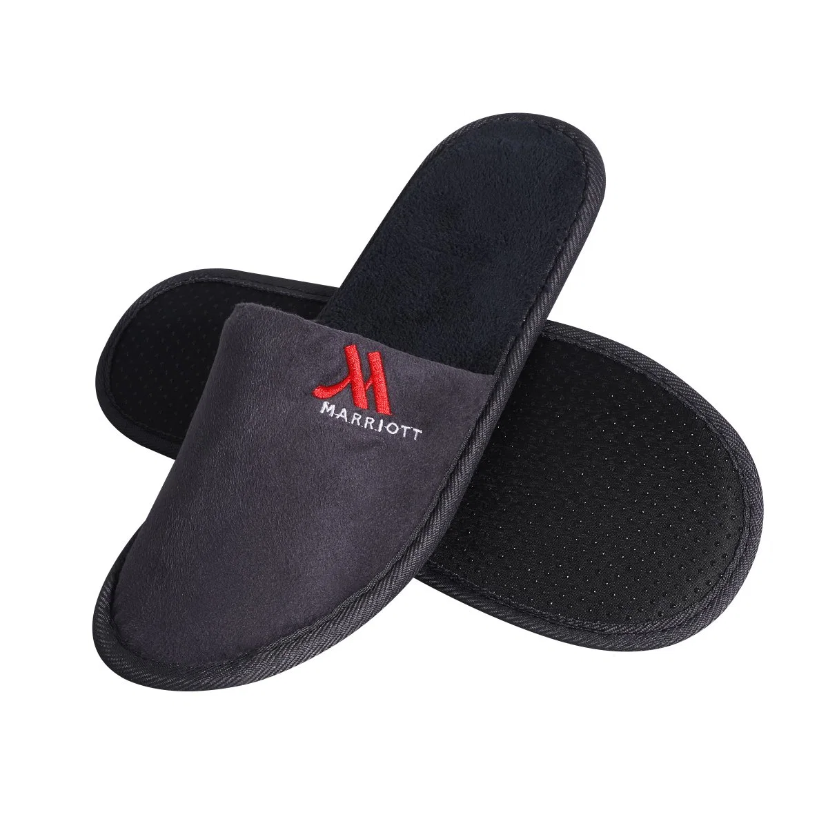 Wholesale/Supplier High quality/High cost performance  Hotel Room Amenities Deerskin Dark Blue Disposable Hotel Slippers