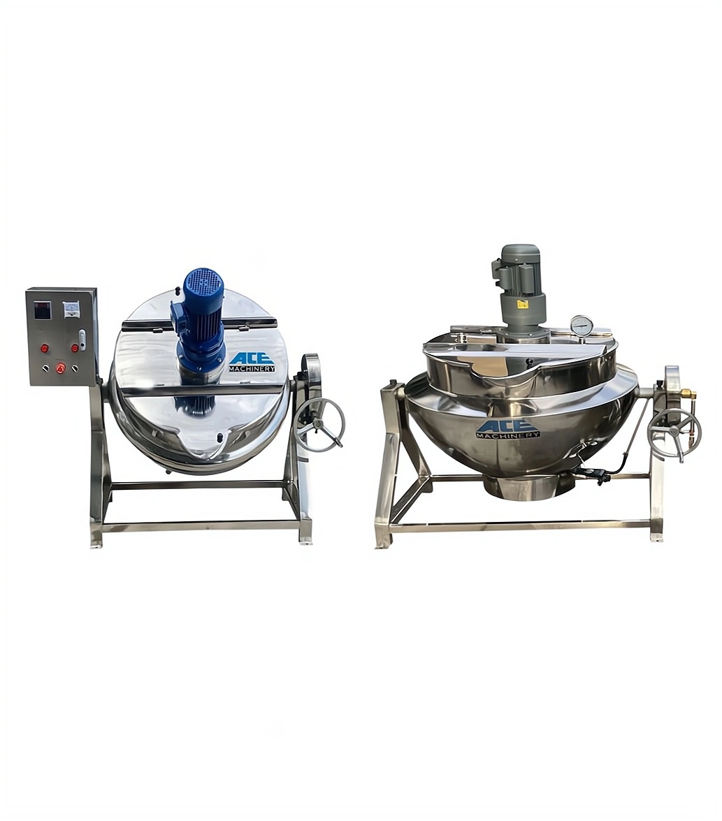 Factory Price Food Processing Tilting Heated Jacket Kettle Dates / Corn Syrup Making Machine with Mixer