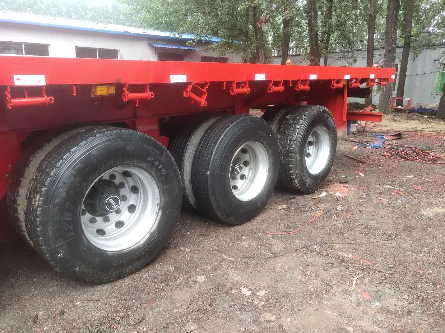 Used 3 Axles 40FT Container Transport Platform Flatbed Semi Trailer