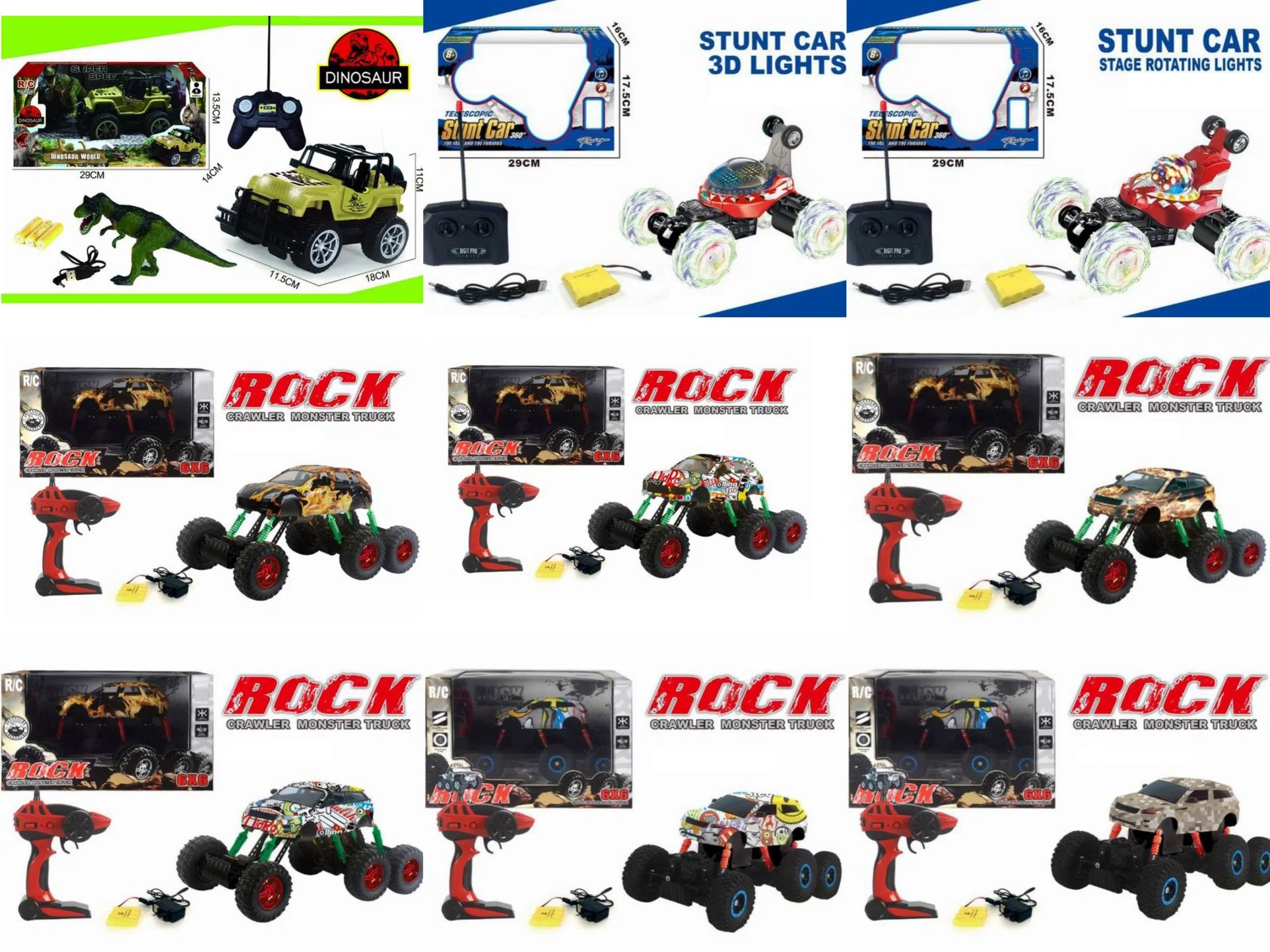 DIY 1: 16/6 Channel R/C Car 2assorted with Light +USB Include Battery