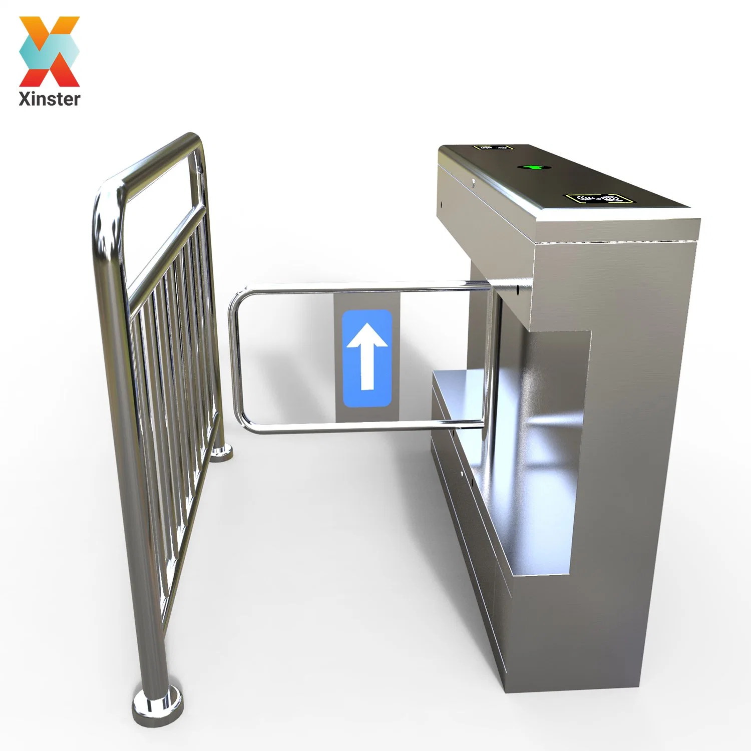 Pedestrian Access Control Automatic Swing Barrier OEM ODM Logo Sliding Swing Turnstile Barrier