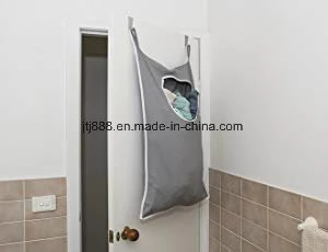 Door-Hanging Laundry Hamper with Stainless Steel Hooks