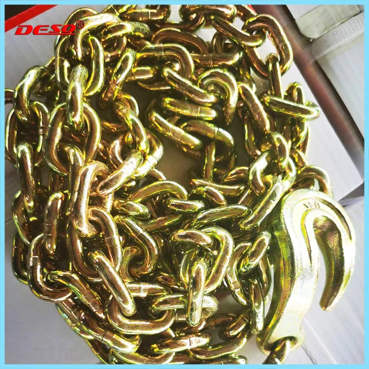 5/16"*15feet G80 Yellow Zinc Lifting Chain with Bent Hook