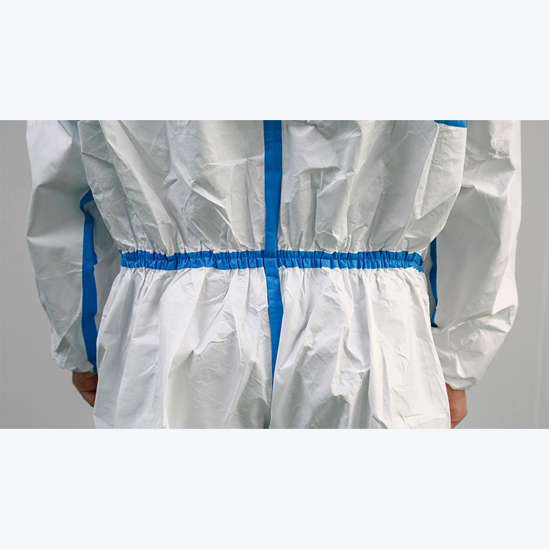 Mono desechable se adapte a la CE EN14126 Traje Hazmat transpirable de PP PE Medical Ropa