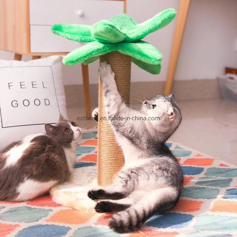 Lujoso y arañazos de gato poste Sisal Scratcher Gato pequeños arañazos en los puestos de coco Kitty Tree-Cat cero Post para gatos y gatitos Wbb12418