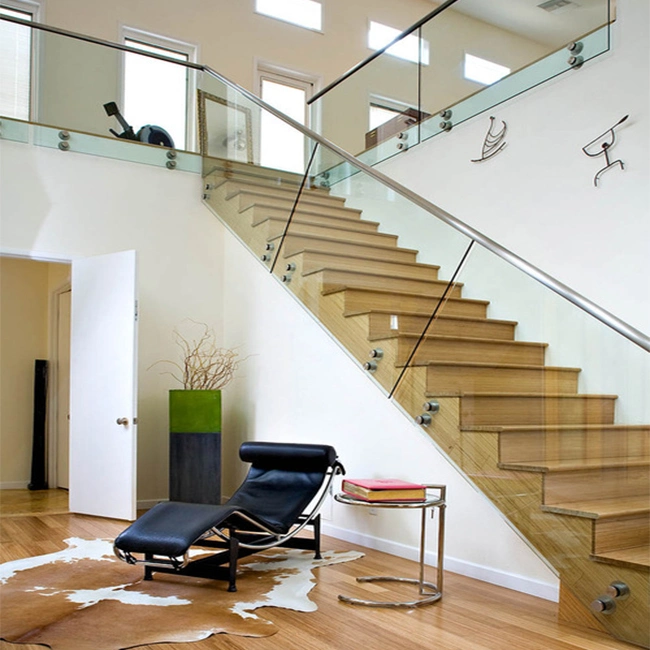 Standoff Handrail with Glass Frameless Glass Railing