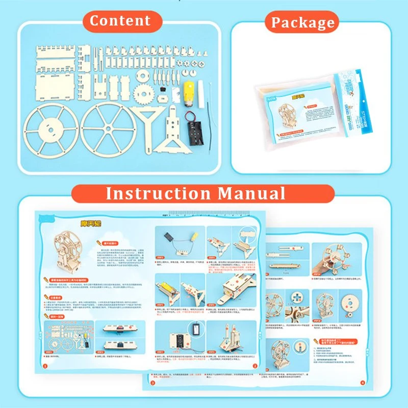 Custom Physic Science Kit Wooden Ferris Wheel Puzzle Toy for Parent-Child Game