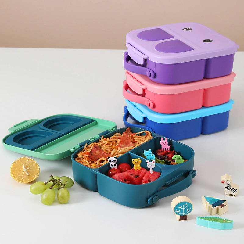 Schule Kinder Kinder Tragbar Einstellbare Kunststoff Bento Box Mikrowelle Sicher Lunchbox Food Storage Behälter mit Griff