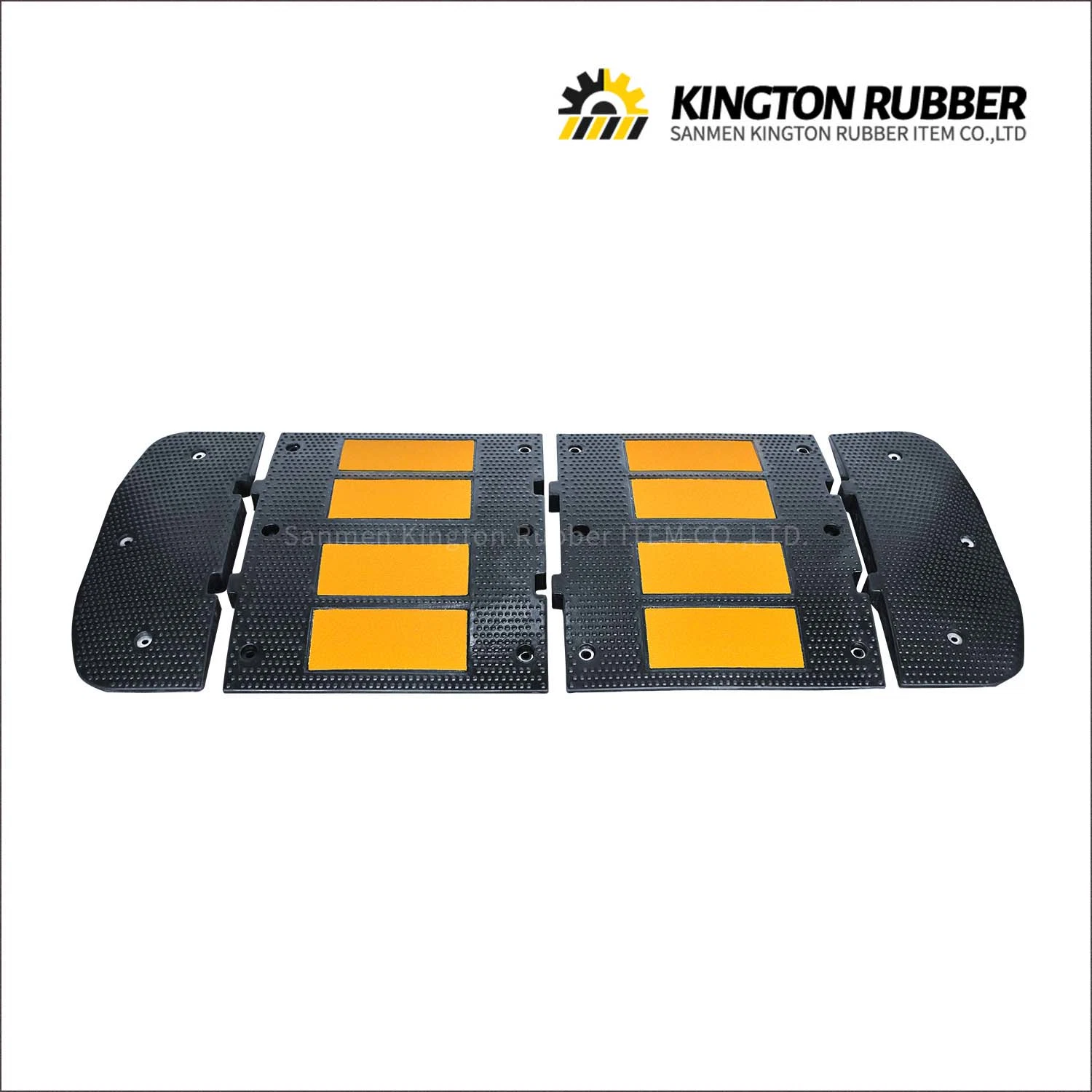 Black Yellow Safety Industrial Driveway Rubber Speed Hump Road Bump