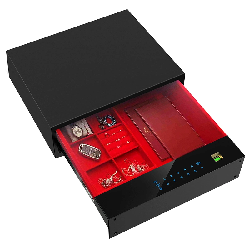 Fingerprint Hotel Safe Box, Electronic Digital Password Lock Wardrobe Cash Jewellery Drawer Safe