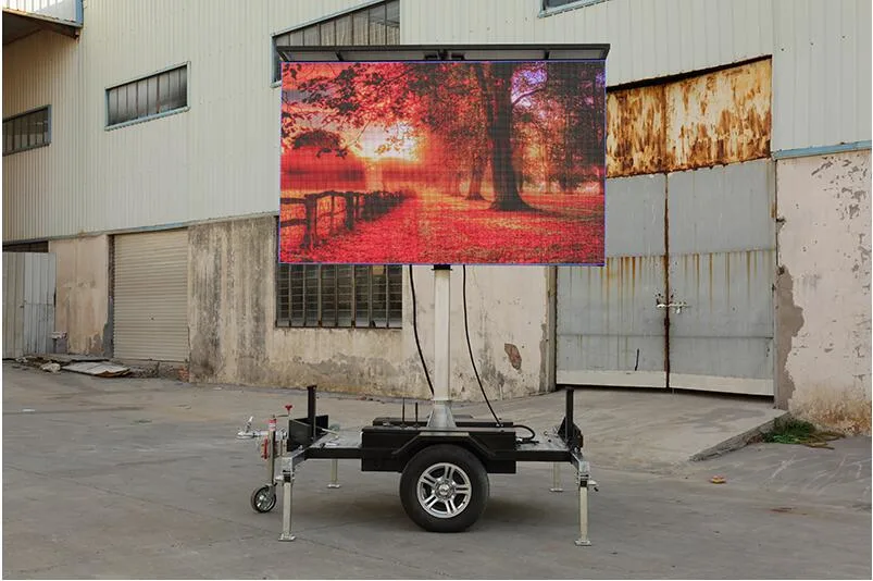 P4.81 Full Color Outdoor Advertising LED Display Trailer with Solar Panels