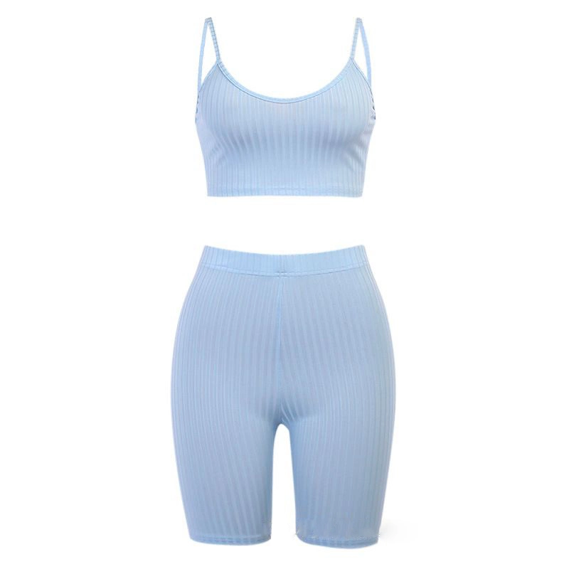 Sexy Short Two-Piece Tight-Fitting Suit Summer Women's Sports Wear