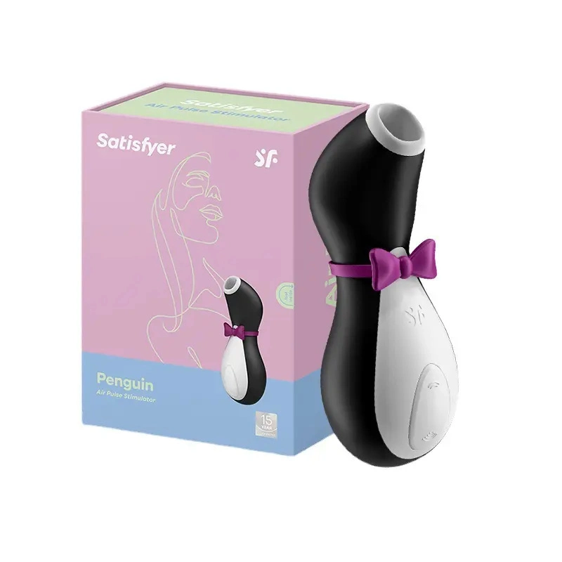 Consolador de succión de pingüino para estimulación del pecho femenino, clítoris y masaje de orgasmo, vibrador de vacío Satisfyer Penguin Sucker, juguete de peluche