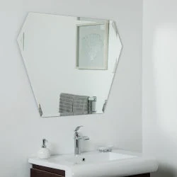 Rectangle Round Shape Morden Home Deco Frameless Silver Bathroom Beveled Mirror