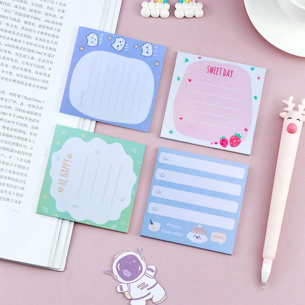 Korea Cute Portable Die Cut Anime Klebrige Notizen Benutzerdefinierte Memo Pad