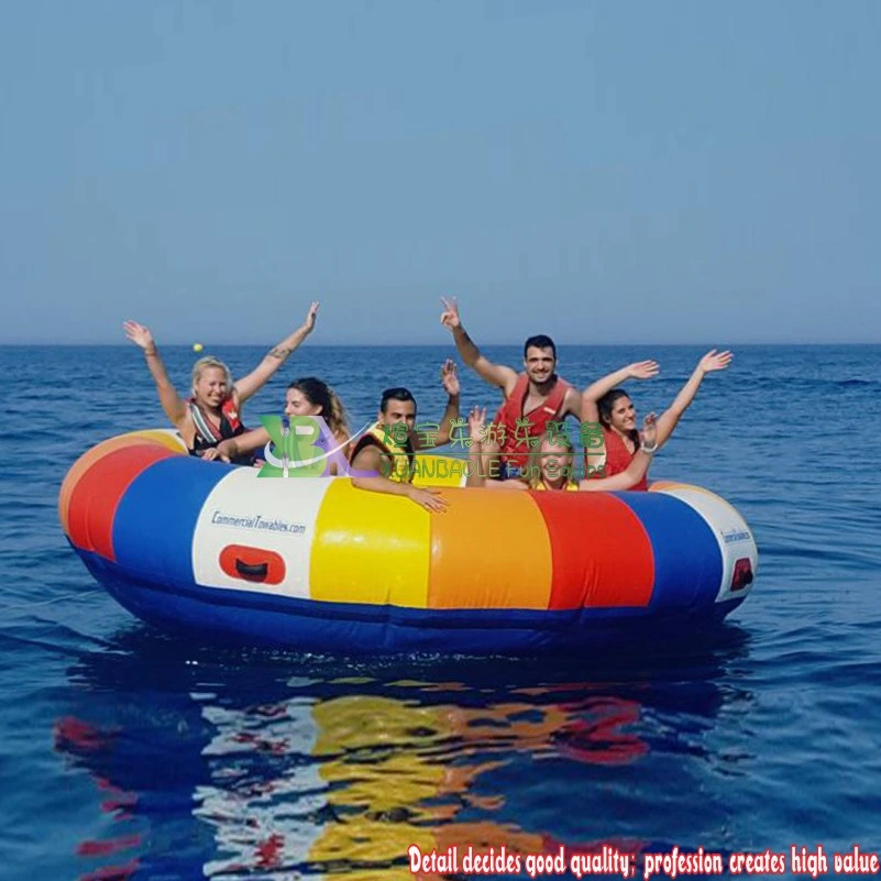 Barco discoteca Aqua Playa juegos de agua de PVC de 0,9 mm de agua inflable Spinner Gyro volando bola de espejos de agua inflables remolcable Saturno flotante Barco de esquí
