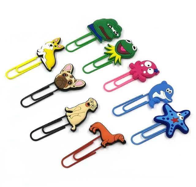 Customized Stationery Bookmark PVC Paper Clips of Cartoon Dog Doll Promotion Gifts Toys