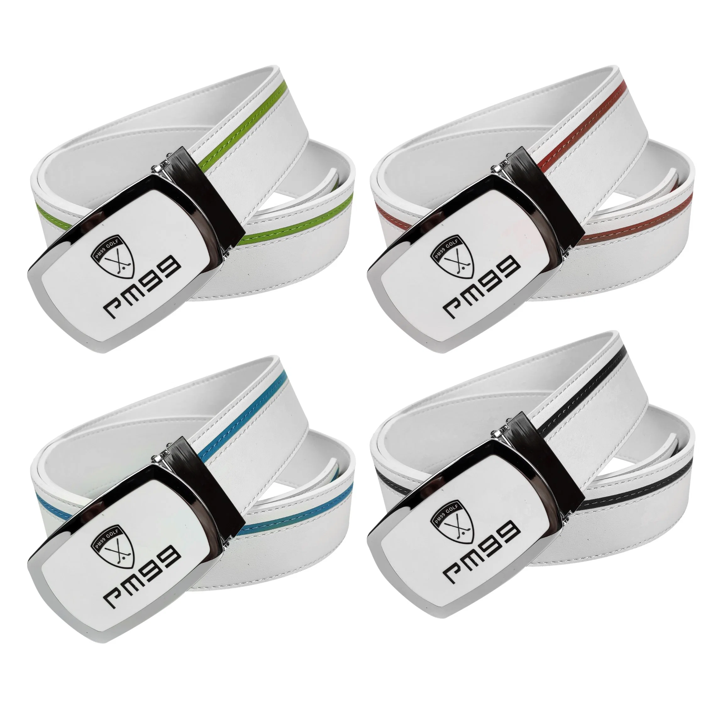 Wholesale/Supplier Mens Colorful Golf Cowskin Belt with Smooth Buckle