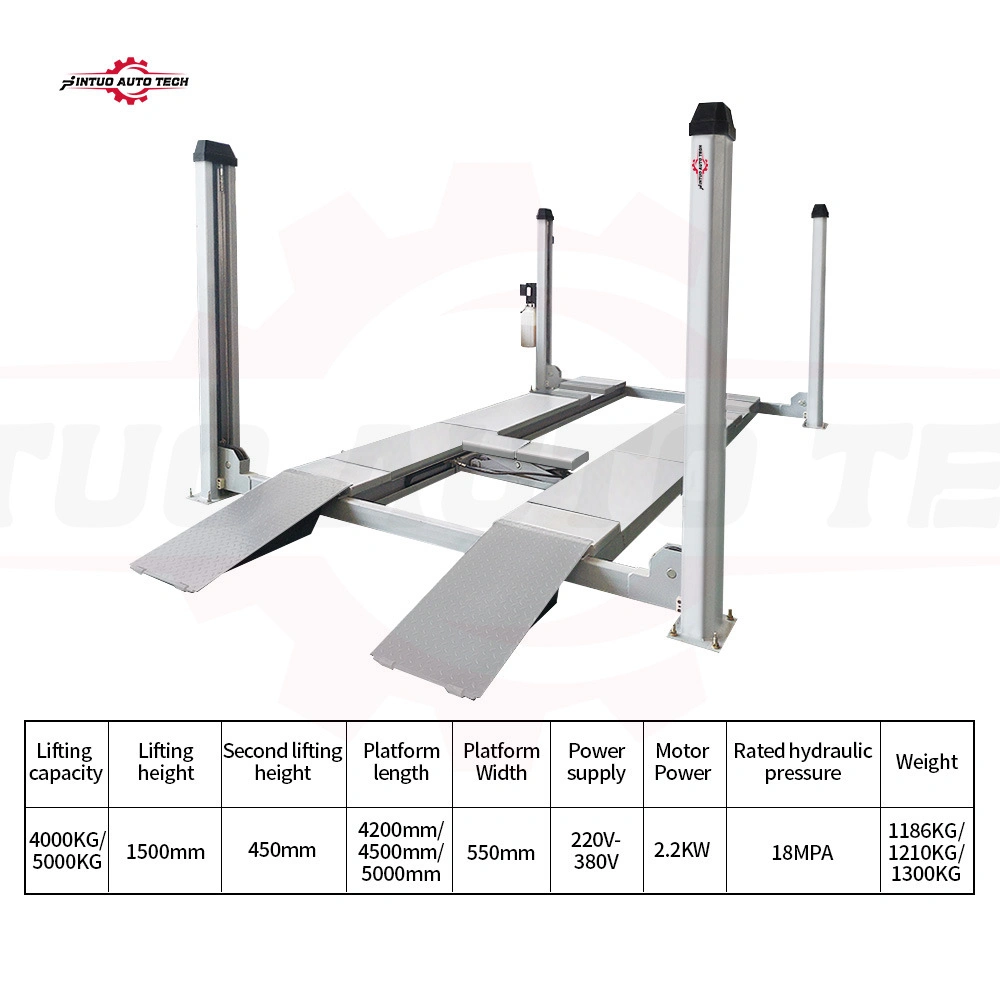 4 Post Parking Lift Car Hoist Auto Vehicle Lift for Wheel Alignment