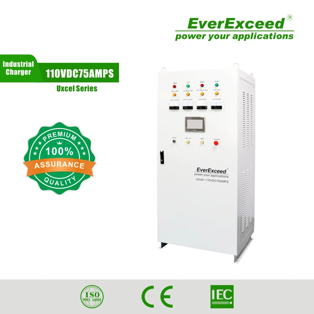 Everexceed 110V75A Uxcel Series Industrial Battery Charger with High Frequency Rectifier /DC UPS