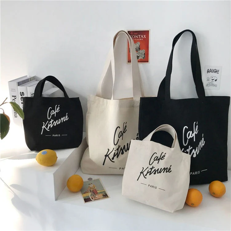 Personalizar la moda reciclable compras la bolsa de algodón de algodón Bolsa de lona impresa personalizada Bolsa Tote