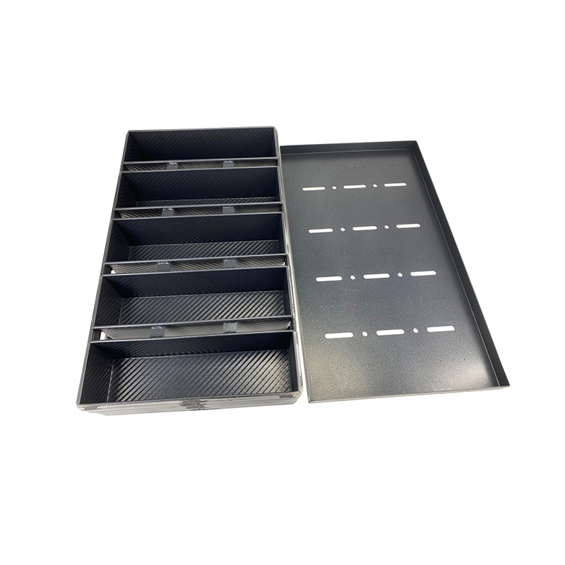 Custom Made Bakeware 5 Cavities Aluminium Alusteel Non Stick Corrugated Toast Sandwich Bread Loaf Baking Pan with Lid