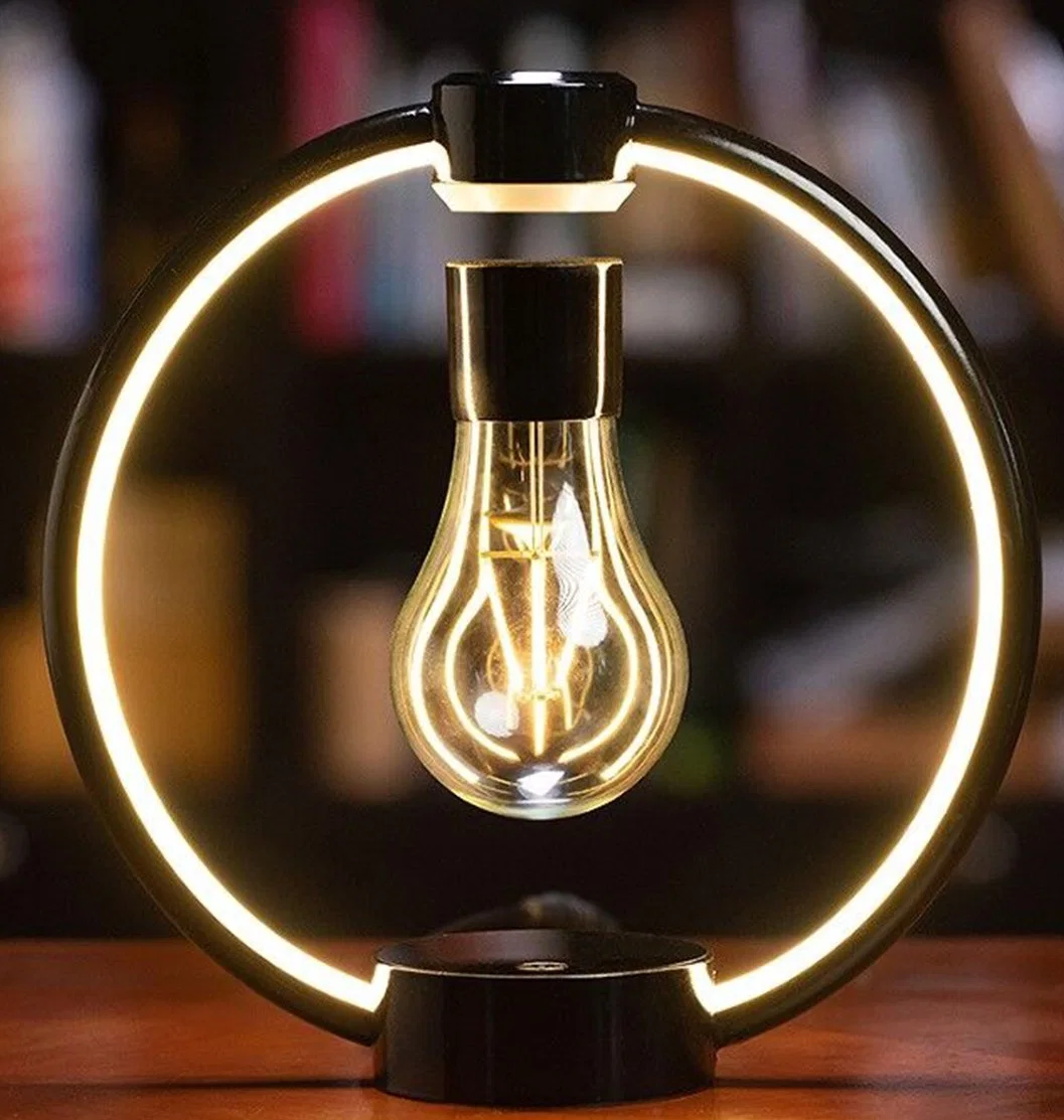 Nouvelle ampoule de lampe à induction flottante à cadre magnétique avec cadre en métal Bureau de promotion des cadeaux pour la décoration