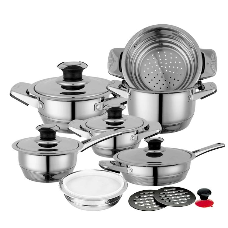 Design alemão utensílios 16PCS de Aço Inoxidável pote de cozinha Panelas com utensílios de cozinha