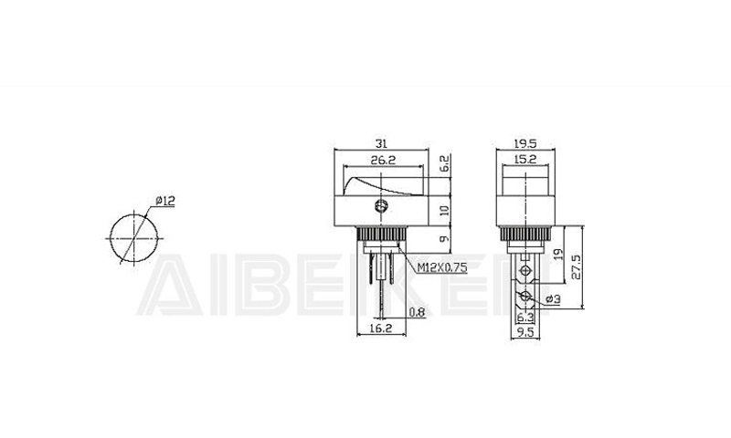 DC12V 30A Auto with Lamp&#160; Iba-20d-2 Illuminated Copper on-off Automobile Switch