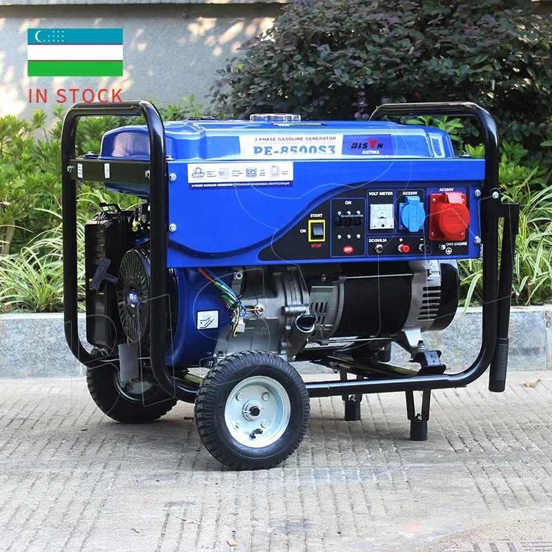 Ready in Stock Bison AC Three Phase Small Portable Gas Petrol Gasoline Engine 5kw 6kw 7 kVA 8kVA Generator Set