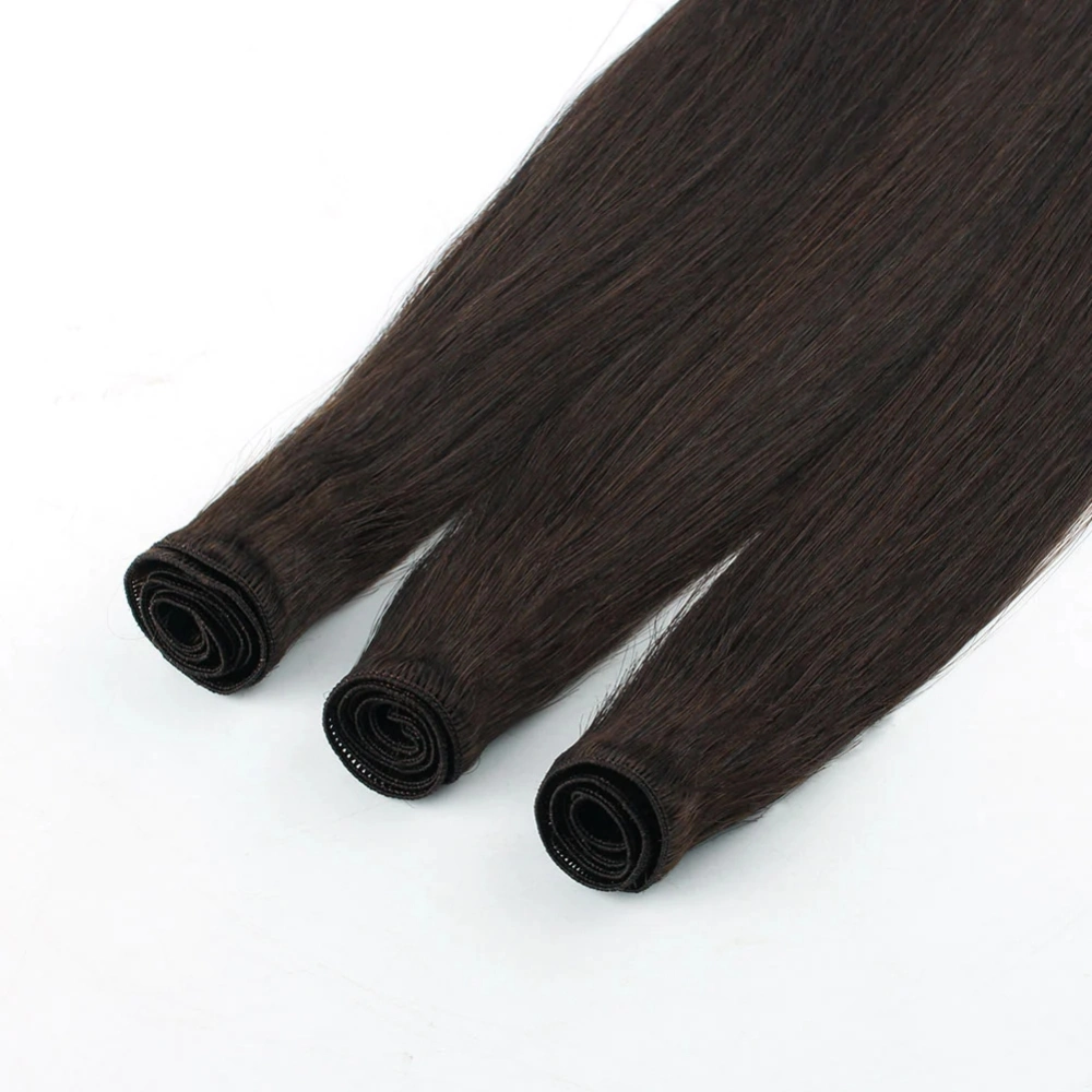 Grade12A Russian Human Hair Handtied Weft Hair Extensions, Double Drawn Hand Tied Wefts