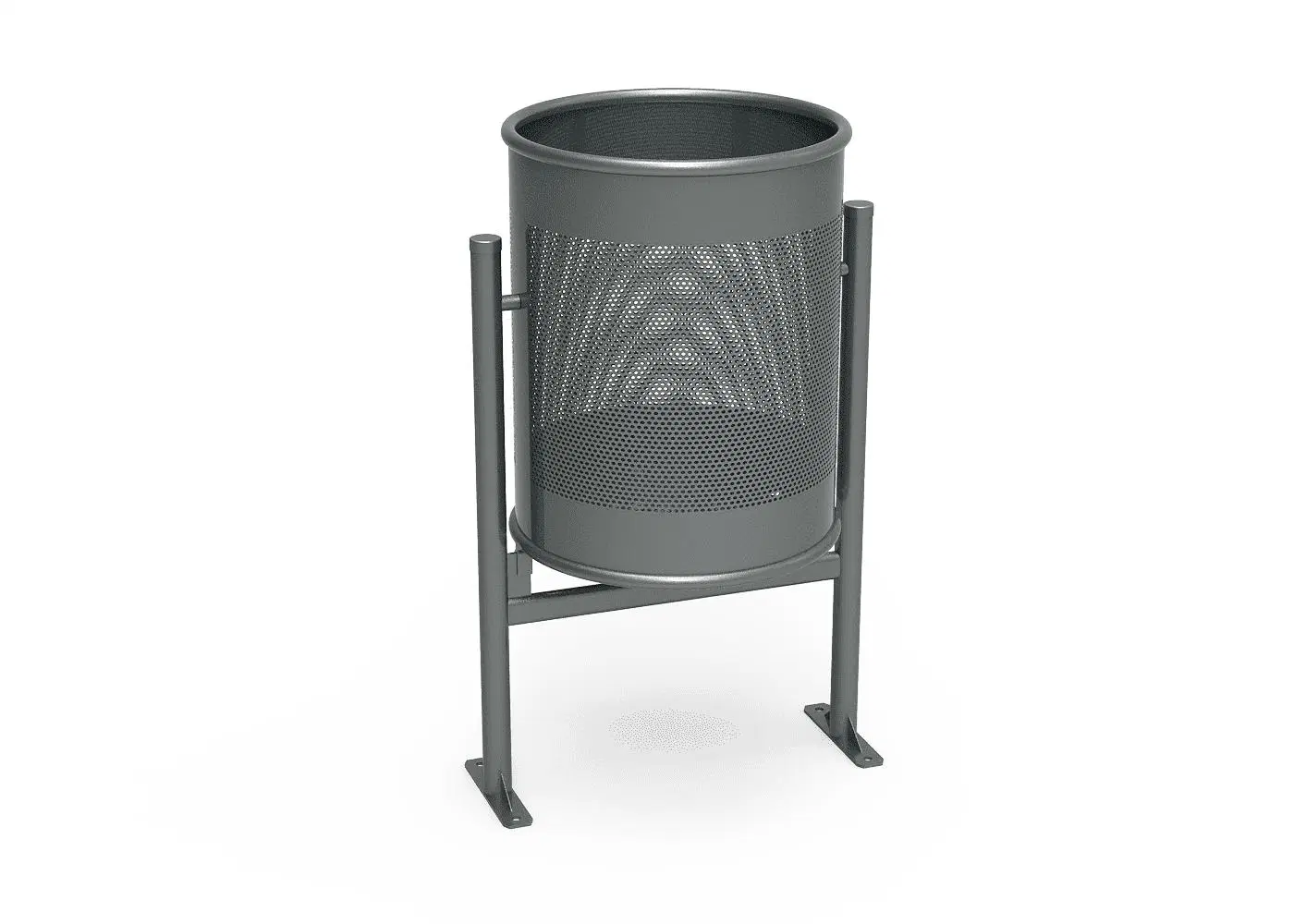 Outdoor Indoor Public Commercial Metal Waste Bin Big Size Round Garbage Galvanized Steel Trash Bin