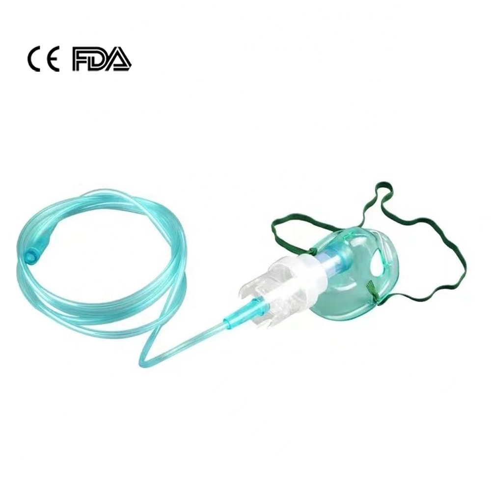 Kit de mascarilla desechable para nebulizador de oxígeno quirúrgico con tubo para adultos, pediátricos, niños, niños para uso doméstico Verde