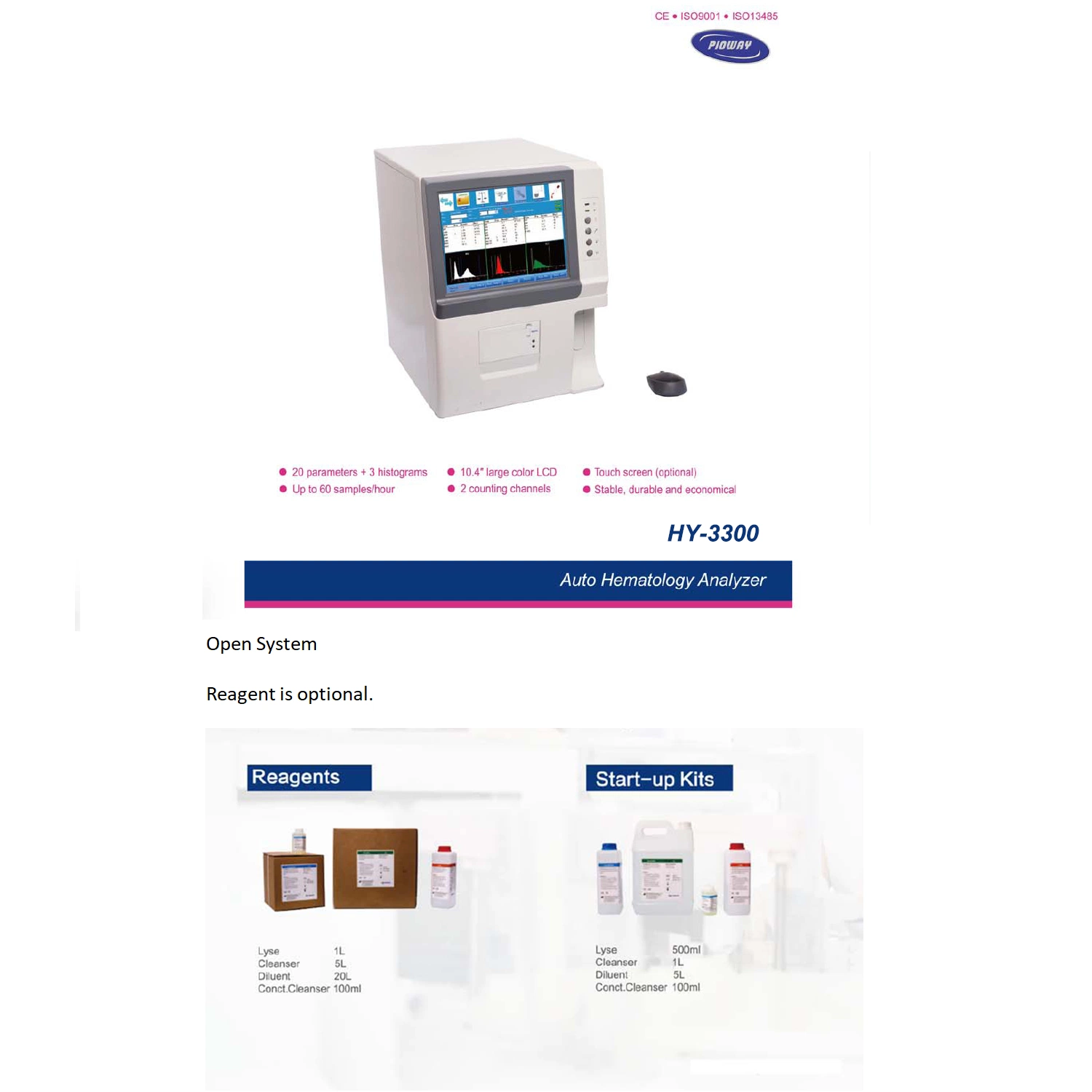 Selling Fully Automatic 3 Parts Biochemical Auto Hematology Analyzer (HY-3300)