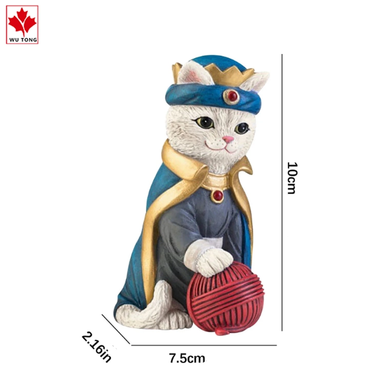 Funny Crafts Resin Prince Cat Playing The Clew Statue Home Decor