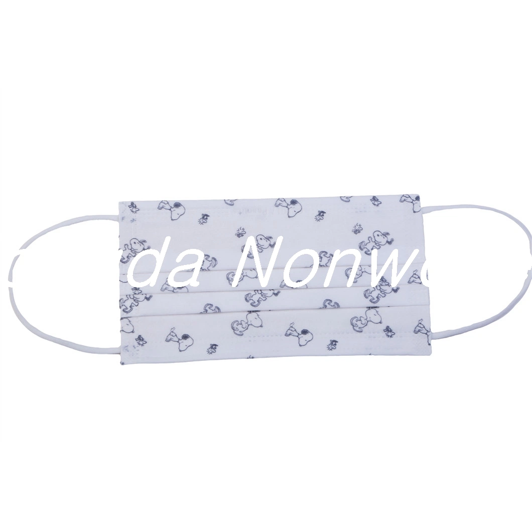 Disposable Medical Supplies 3 Ply Custom Cartoon Face Mask with Logo Skin Friendly Material