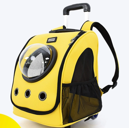 Espacio de mochila cómoda cabina transparente PU Breathablepet Pet Carrier