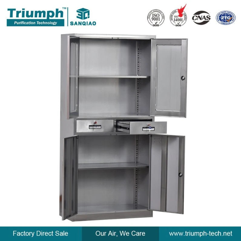 Lockable Stainless Steel Medical Instrument Cabinet for Hospital