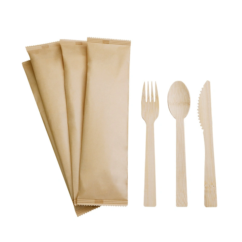 Bamboo Tableware Biodegradable Disposable Bamboo Fork Spoon Knife