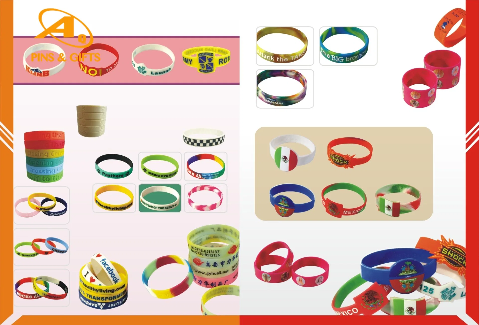 Estilo de banda do lado de fornecimento grossista de elástica romance de silício côncavo de moda de coloração de borracha esculpidas Dom promocionais bracelete de Silicone