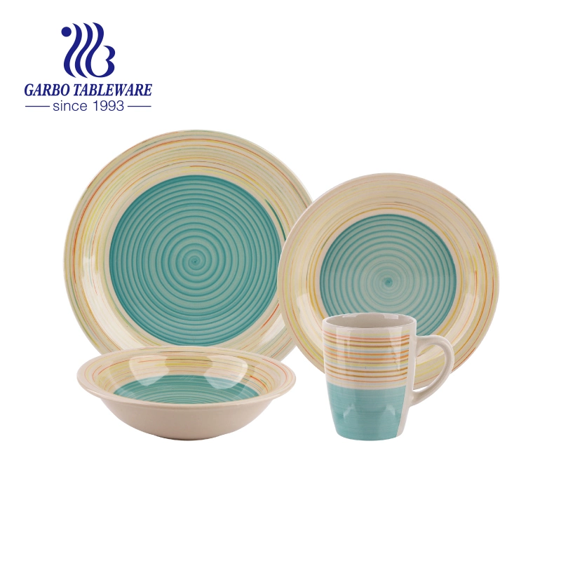 Color Box Packing Customized Color Logo 16PCS Ceramic Dinner Set