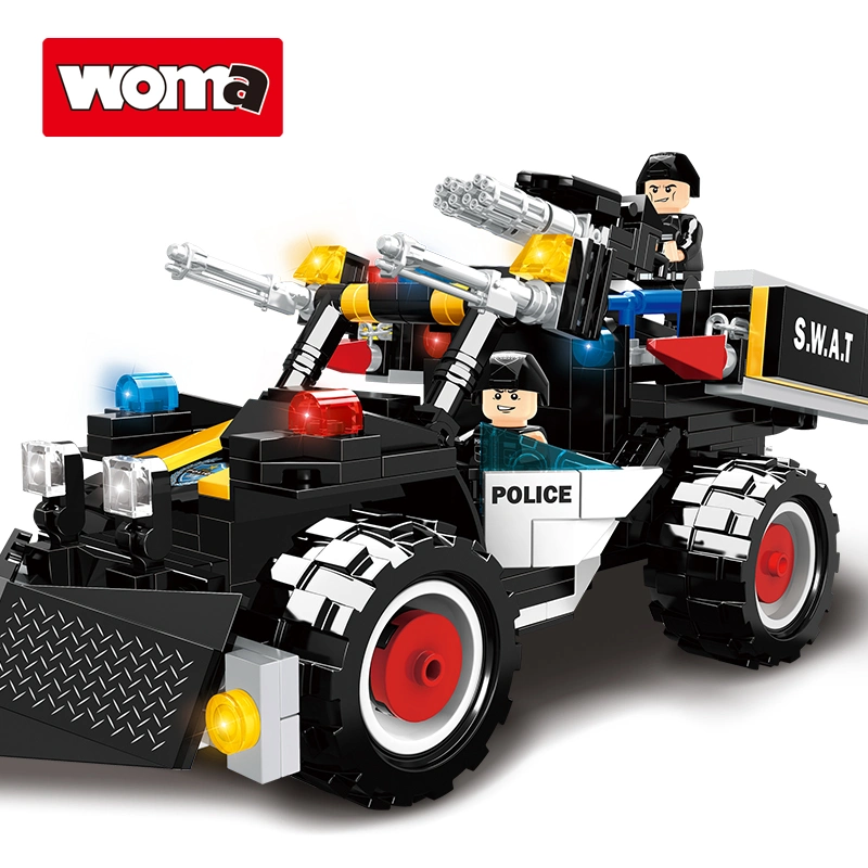 Woma Toys 2021 Ebay Hot Sale Swat Vehicle Car Figure Weapon Plastic Building Blocks Bricks Toys Set for Kids