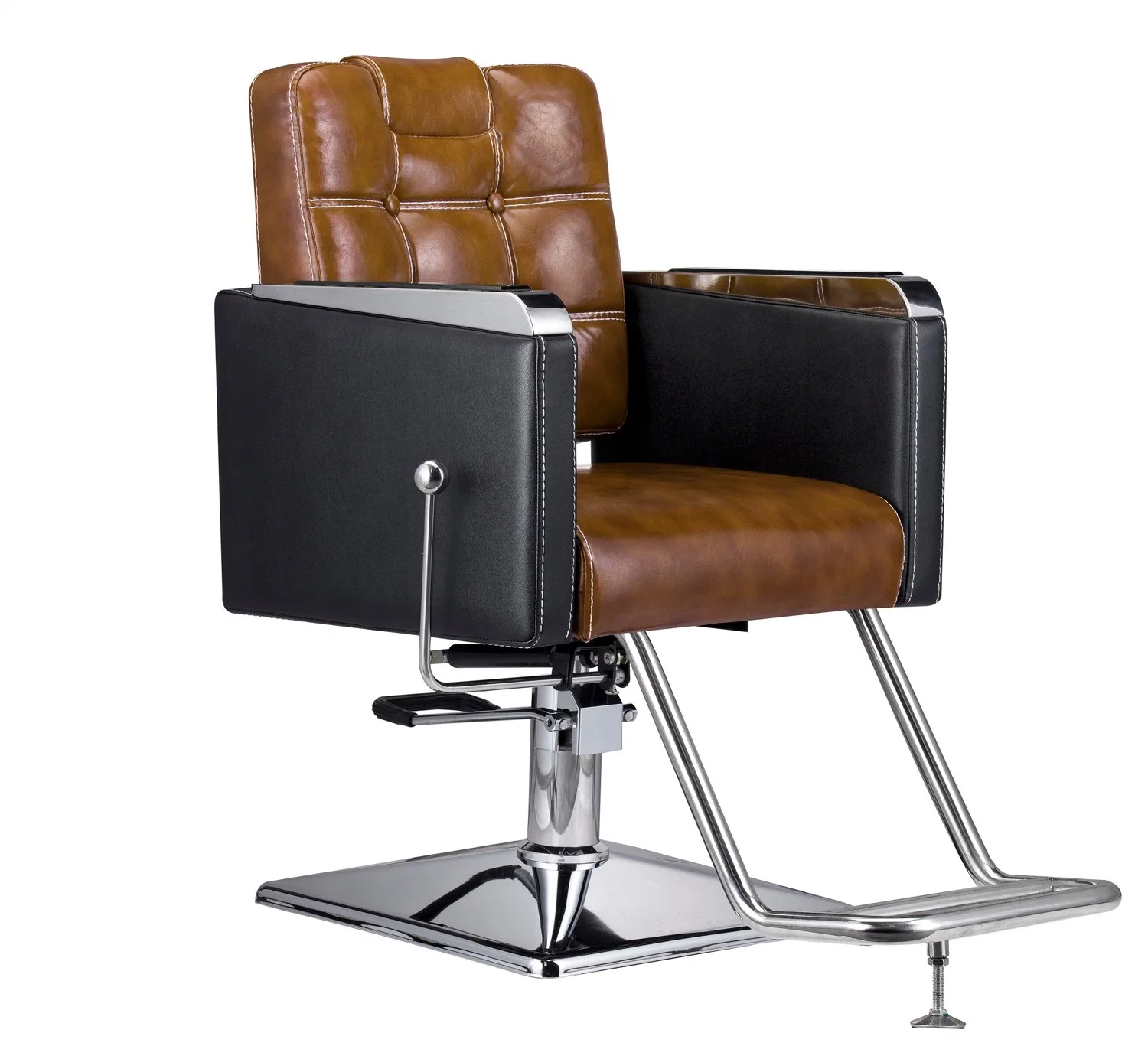 Salon de Coiffure Salon de coiffure en acier inoxydable de meubles de l'accoudoir inclinable Salon hydraulique