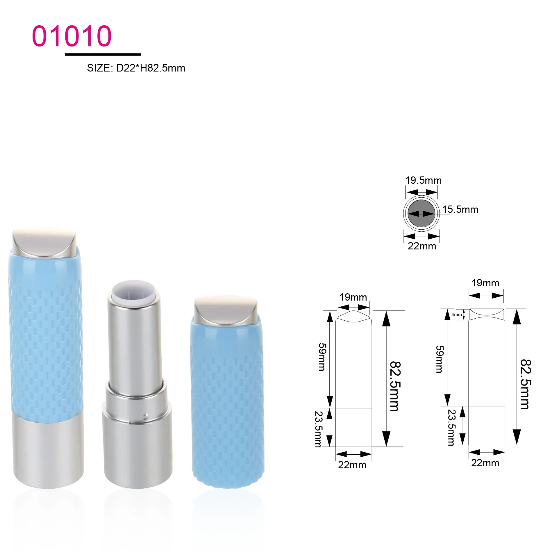 Fashion Pink Color Makeup Tools Aluminum Lipstick Container Beauty ABS Lipstick Empty Case and Tube