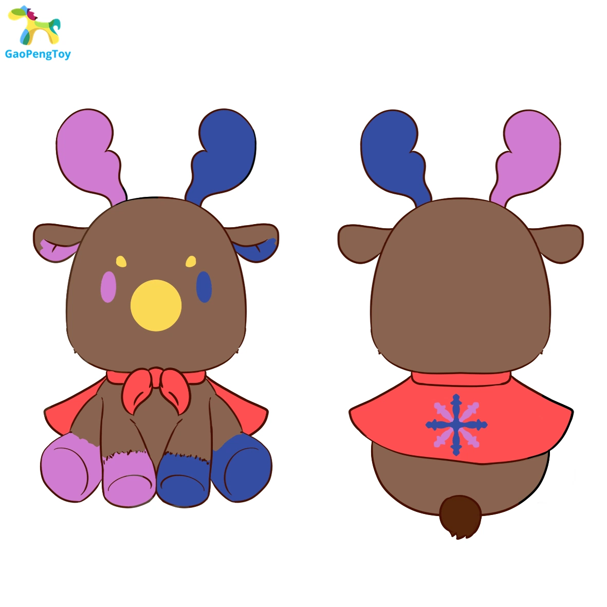 Castanho Deer Elk como decorações Stuffed Animal Toy Custom Christmas Presentes