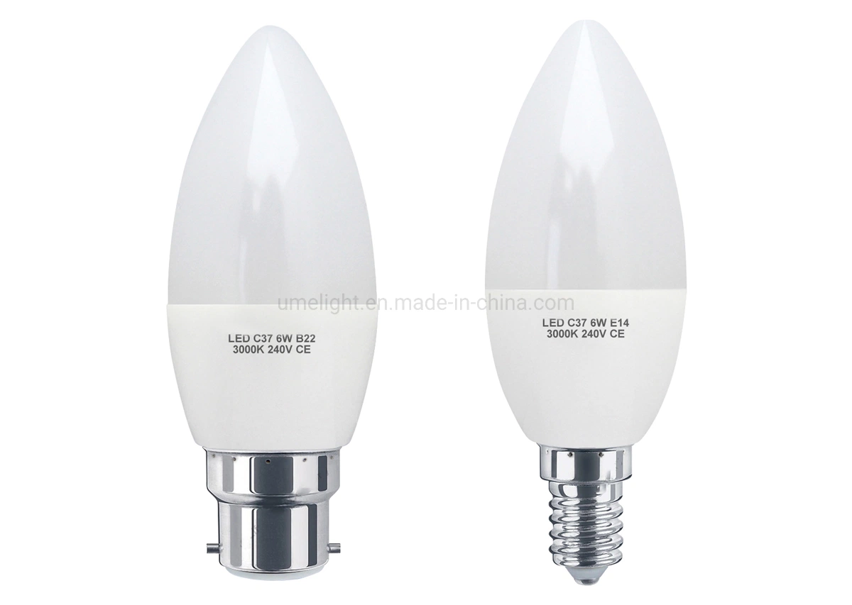 6W B22 E14 Frosted Cover LED Candle Light Bulbs Equivalent to 50W Replacement for Incandescent Halogen Bulbs Lamparas LED Lighting Fitting Luminaires